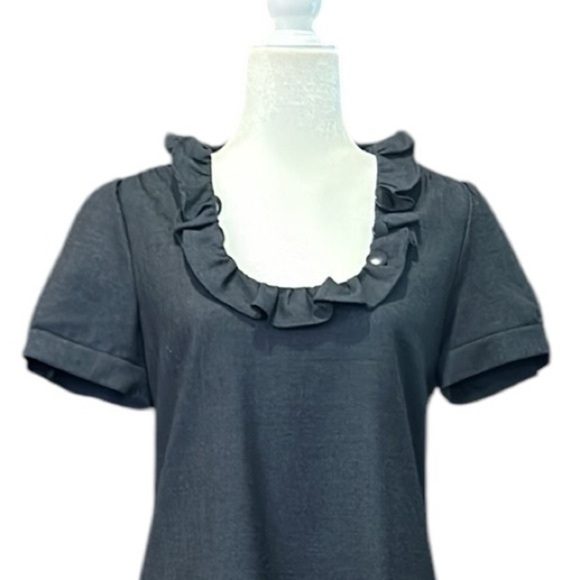 J. Crew Black Ribbon Ravine Cap-Sleeve Wool Dress Size 6 - Picture 14 of 14